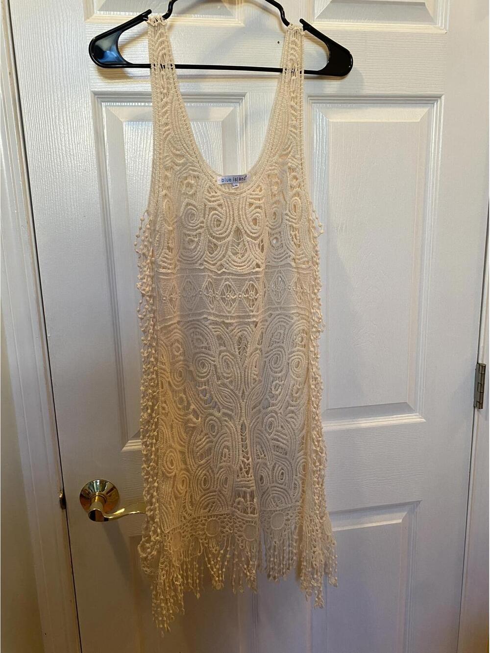 Blue Island Women's Crochet Sleeveless Dress L/XL